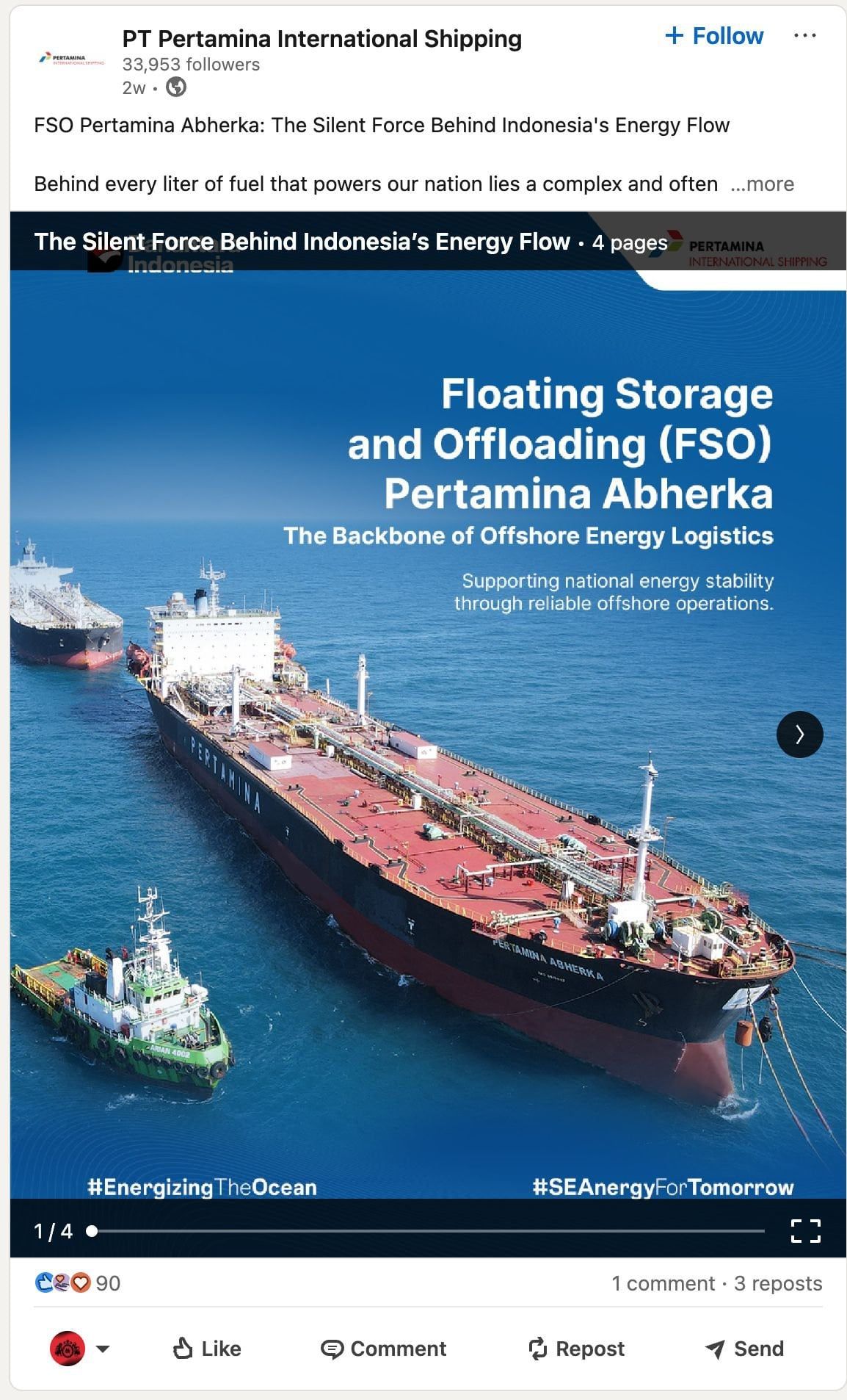 LinkedIn Content Strategy and Production, Pertamina International Shipping