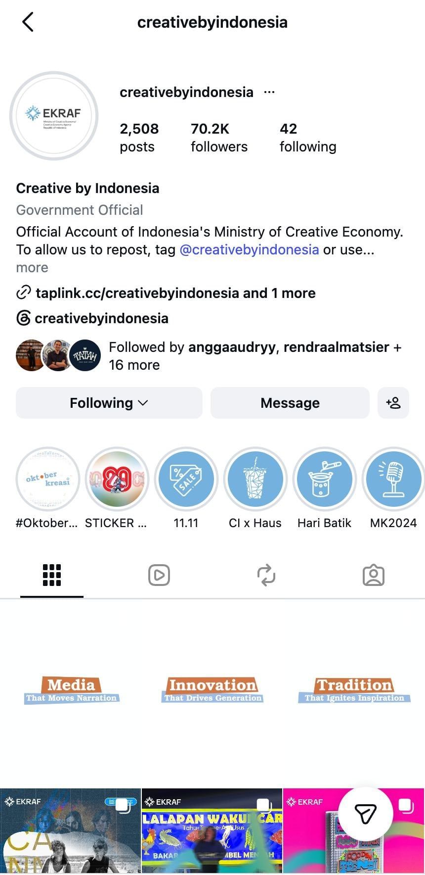 Creative by Indonesia: dokumentasi Kementerian Ekonomi Kreatif